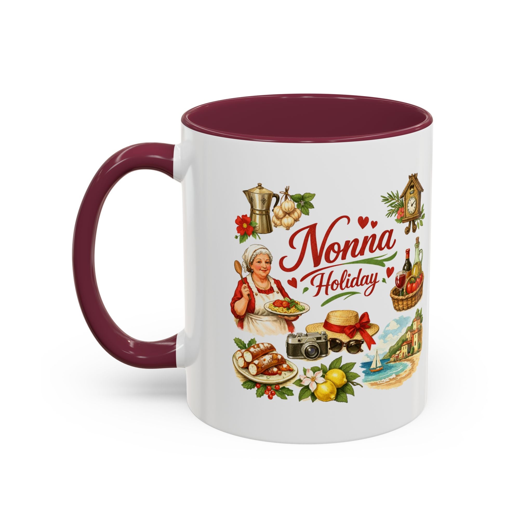 Nonna Holiday mug | Italian grandma kitchen design, vintage food icons