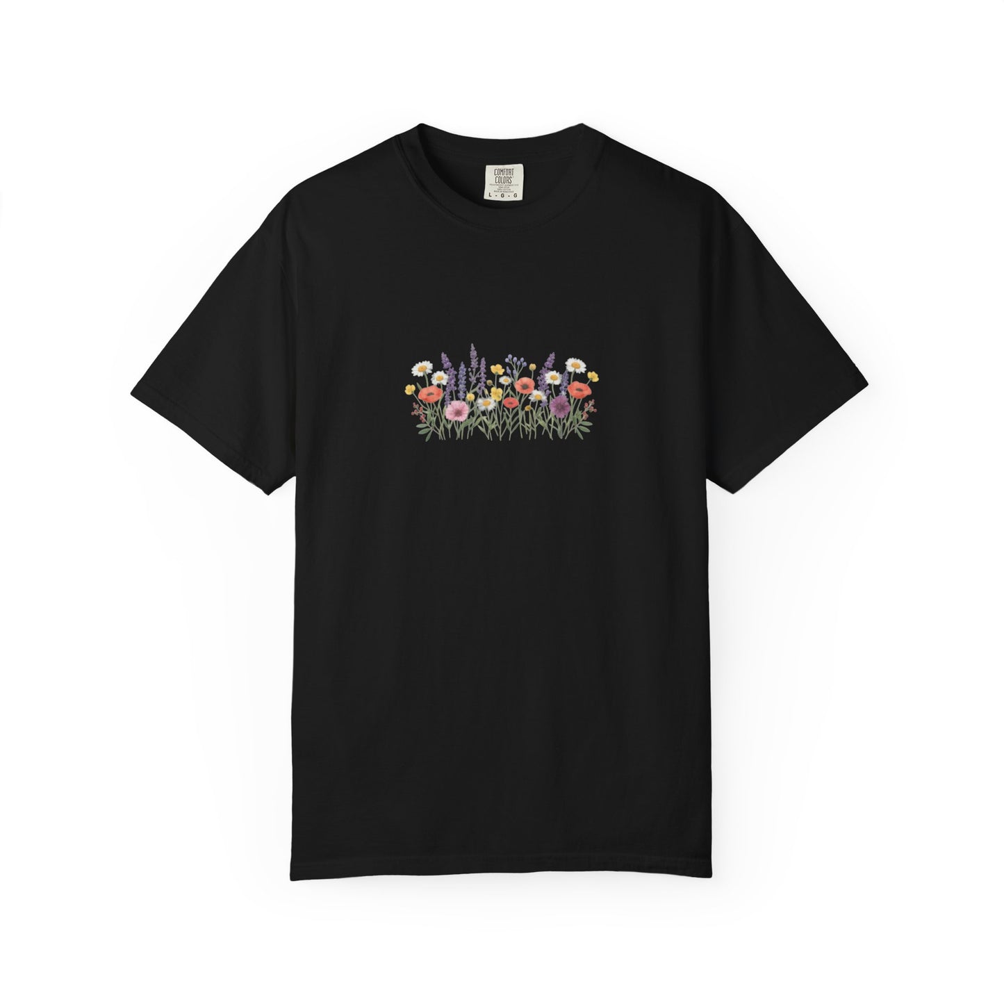 Wildflower Meadow watercolor floral design T-shirt | botanical garden tee