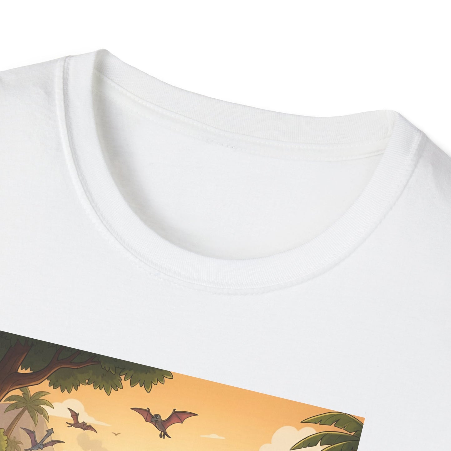Jurassic Pickleball Club | Retro Tropical Dino Illustration T-Shirt