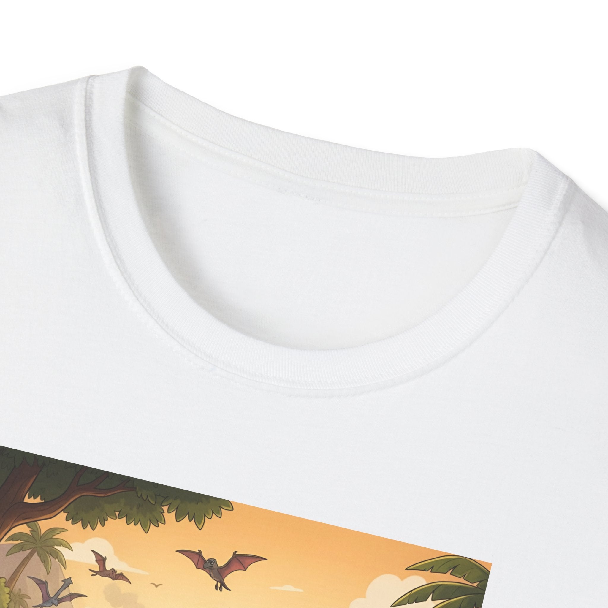 Jurassic Pickleball Club | Retro Tropical Dino Illustration T-Shirt