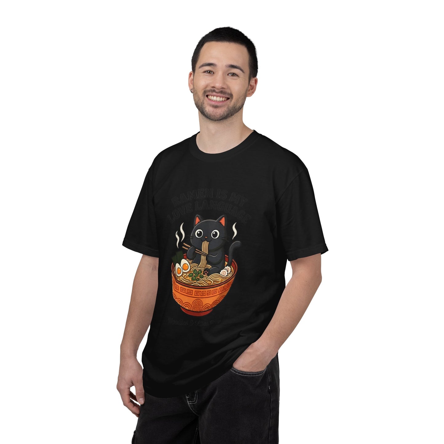 Ramen Is My Love Language T-shirt | Cat in Ramen Bowl Noodles Vibes Tee