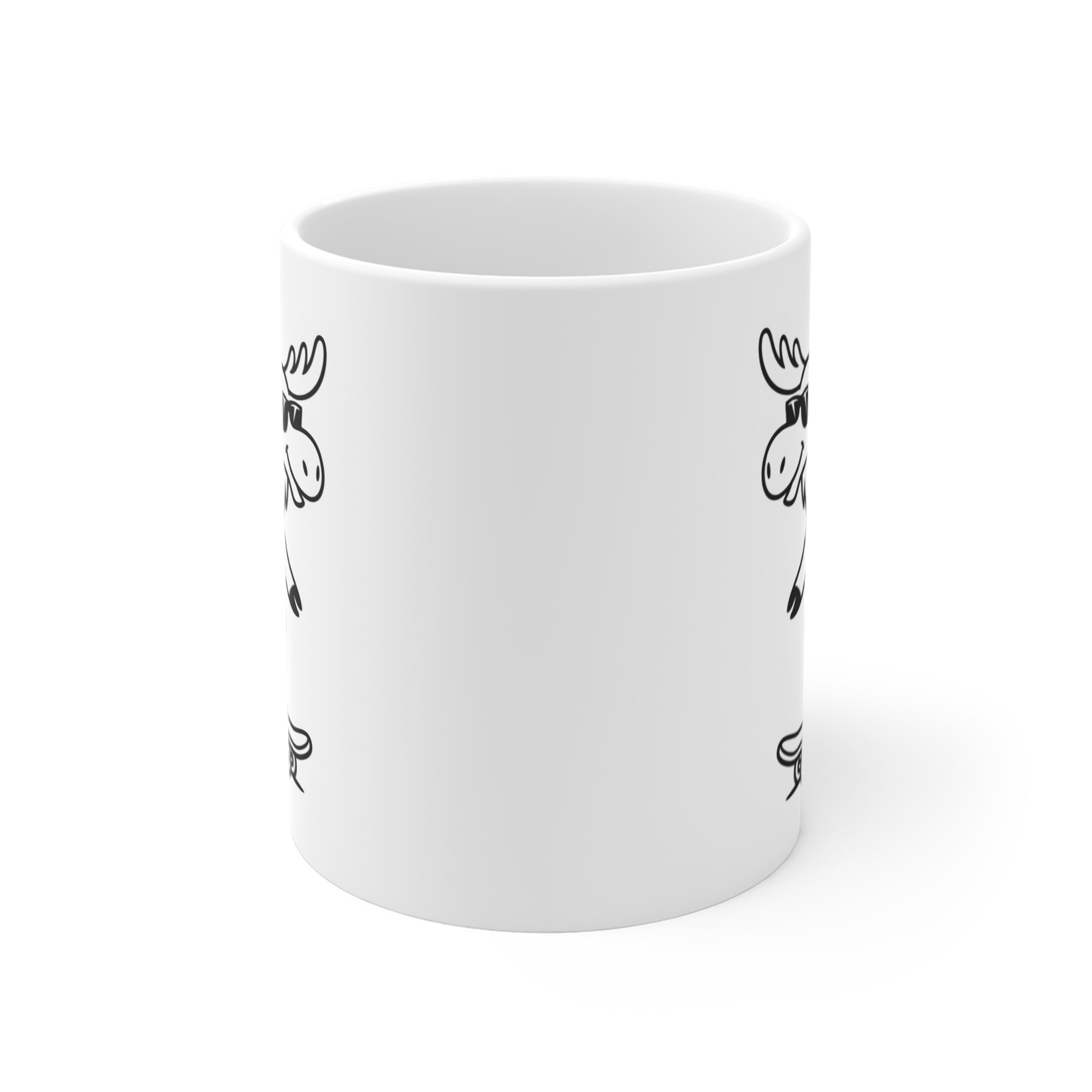 Skateboarding Moose Mug | 11oz Ceramic Coffee Cup