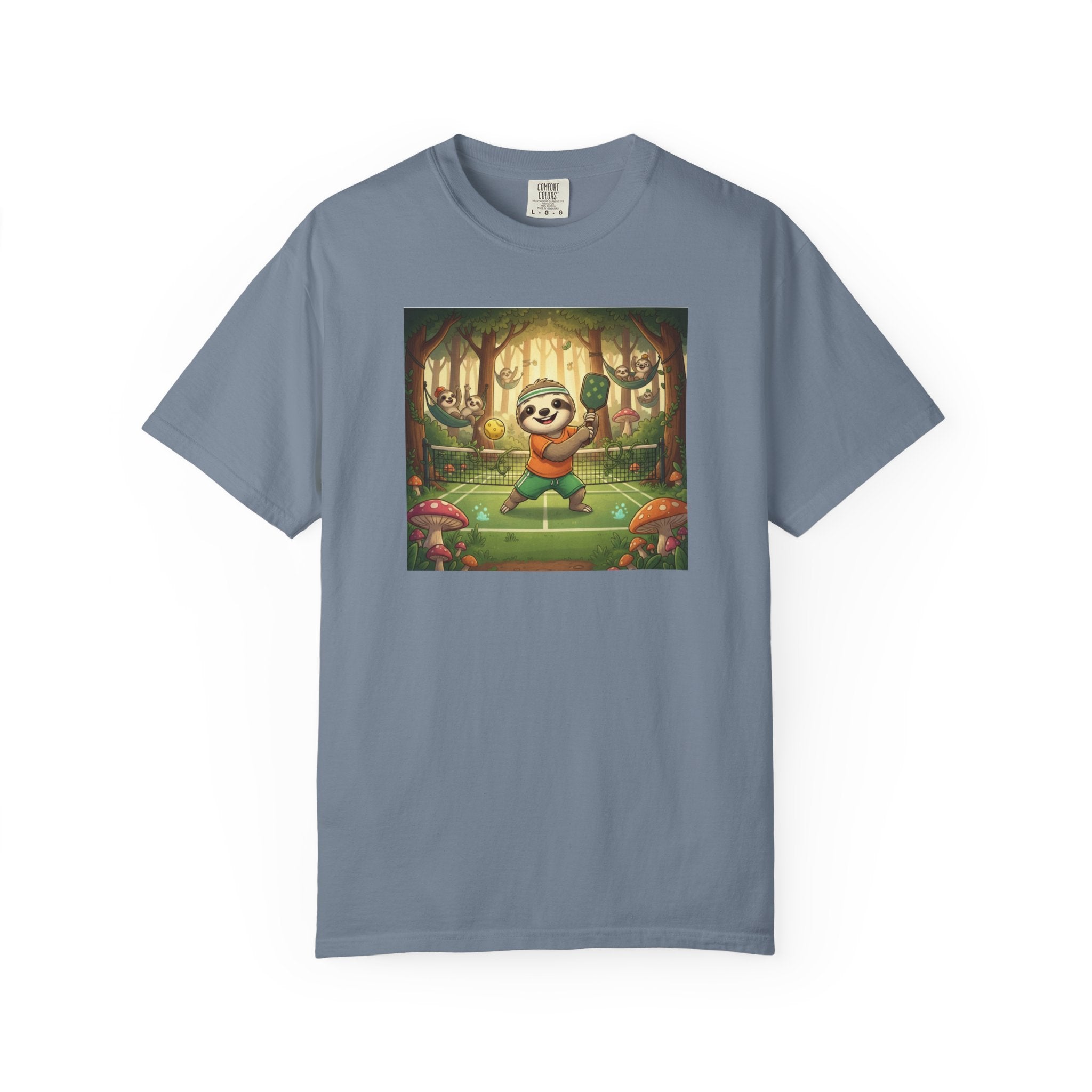 Sloth Pickleball Illustration T-shirt | Whimsical Forestcore Slow Living