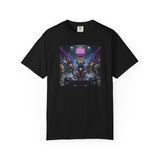 Feline Groove DJ Cat Illustration T-Shirt | Retro Neon Club Scene
