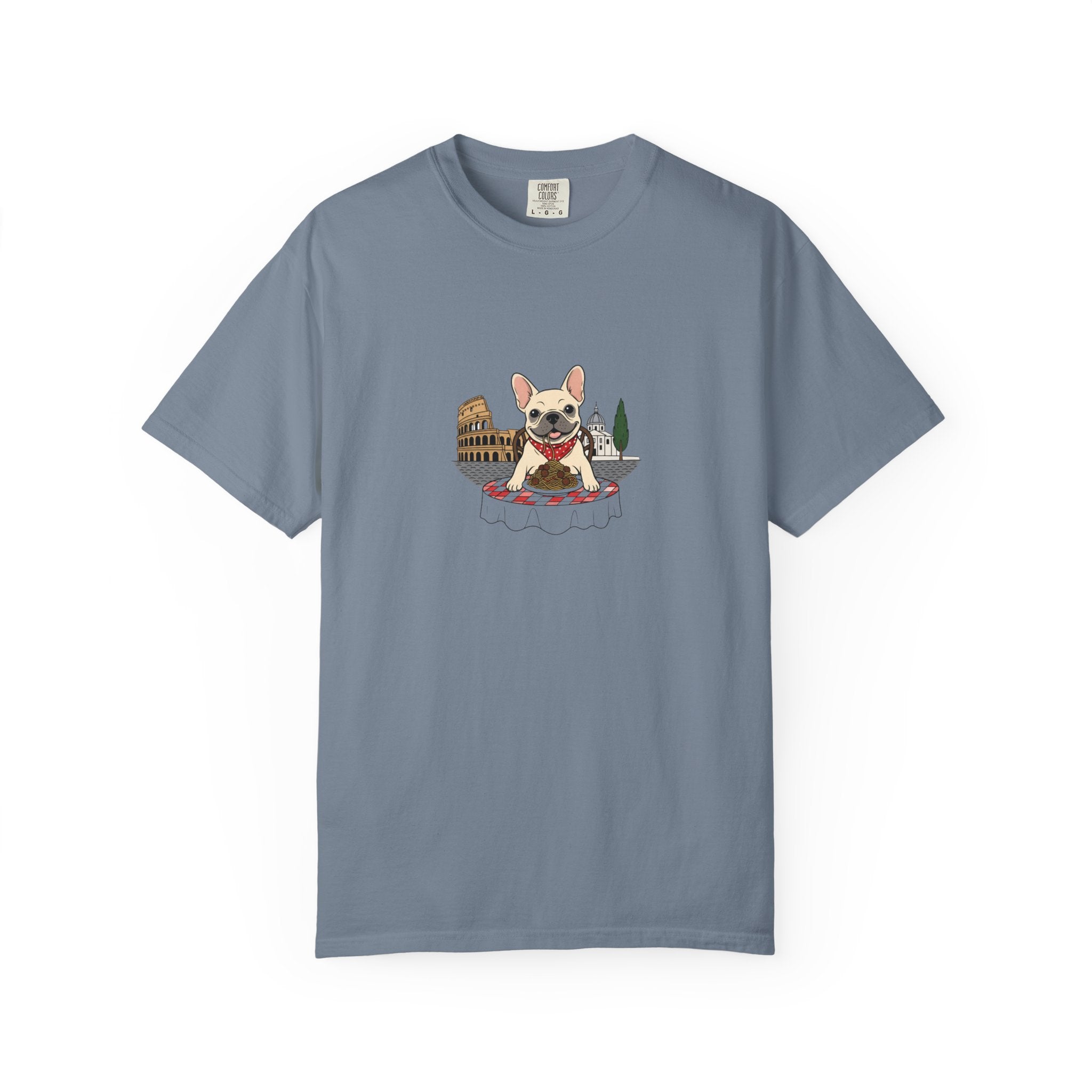French Bulldog Chef T-shirt | Cute Dog Cooking Illustration, Bistro Theme
