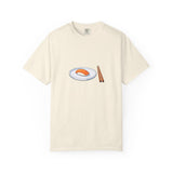 Salmon Nigiri Sushi plate with chopsticks T-shirt | sushi tee