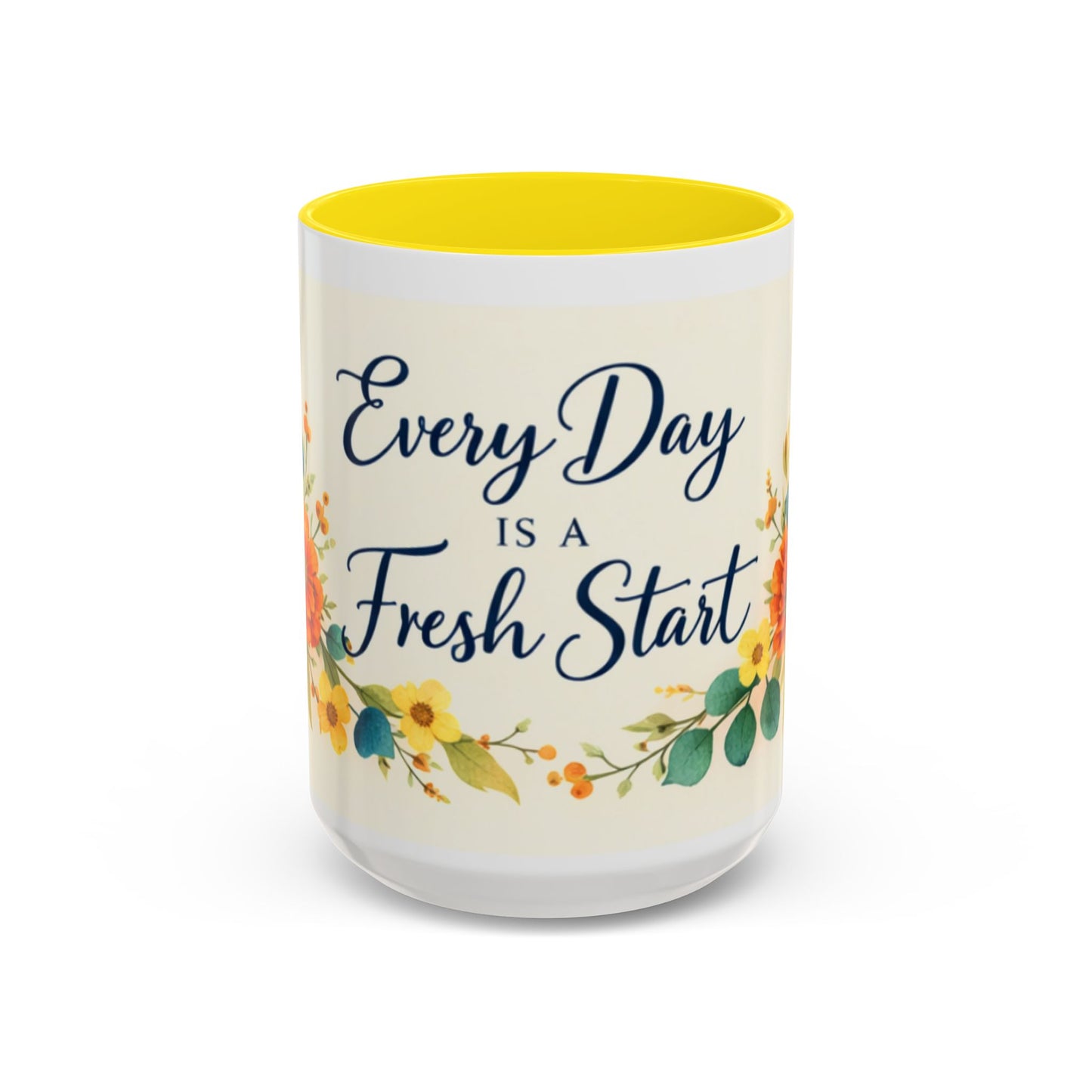 Every Day Is A Fresh Start mug | Floral sunflower coffee mug