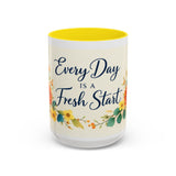 Every Day Is A Fresh Start mug | Floral sunflower coffee mug