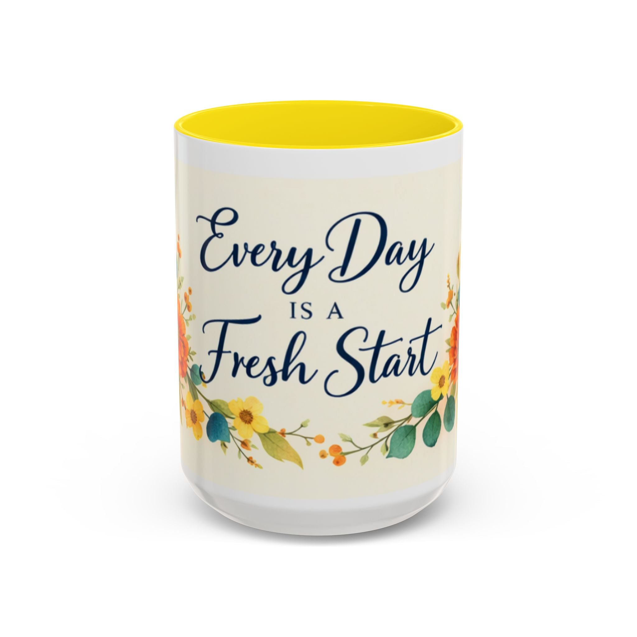 Every Day Is A Fresh Start mug | Floral sunflower coffee mug