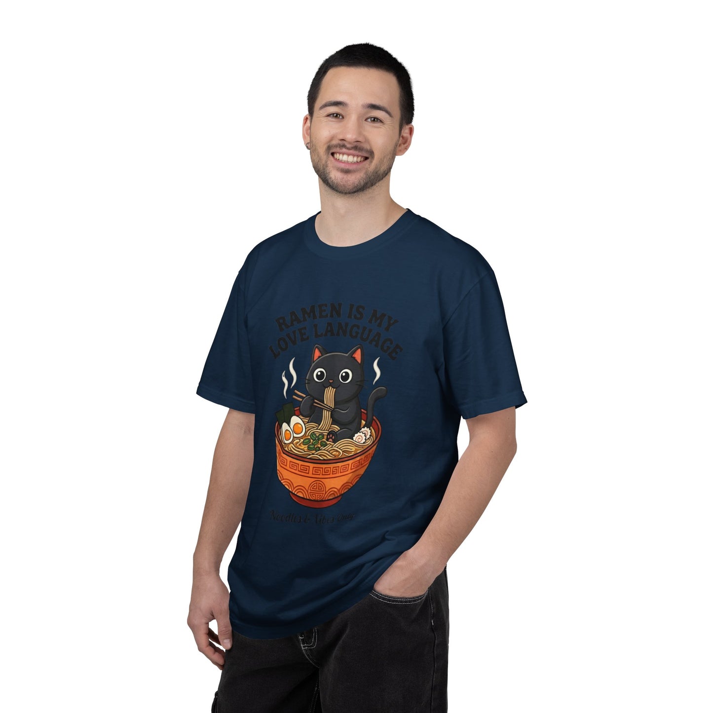 Ramen Is My Love Language T-shirt | Cat in Ramen Bowl Noodles Vibes Tee