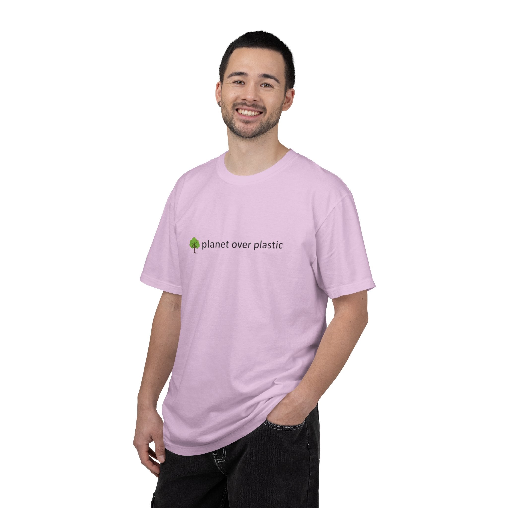 planet over plastic T-shirt | environmental tree slogan tee