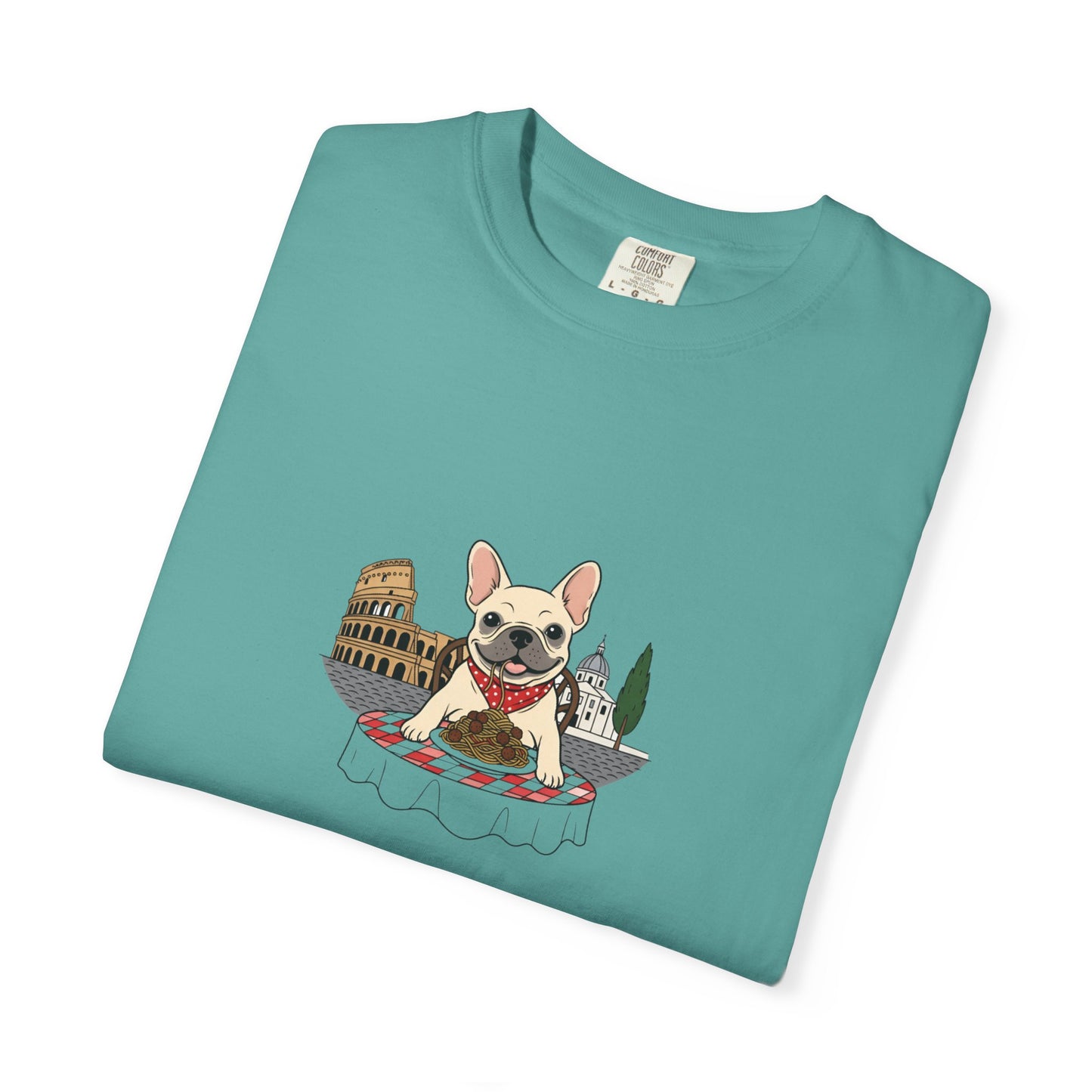 French Bulldog Chef T-shirt | Cute Dog Cooking Illustration, Bistro Theme