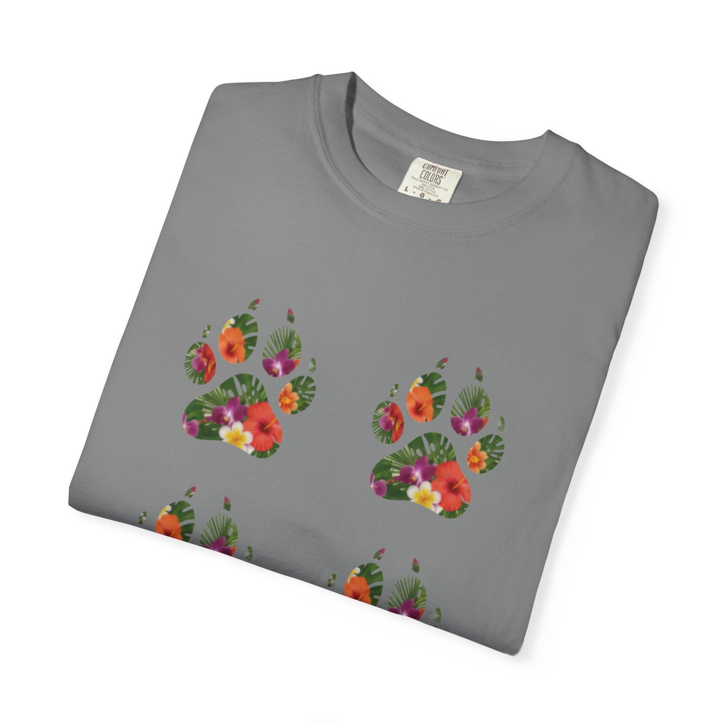 Floral Puppy Paws T-shirt | Dog Lover Tee