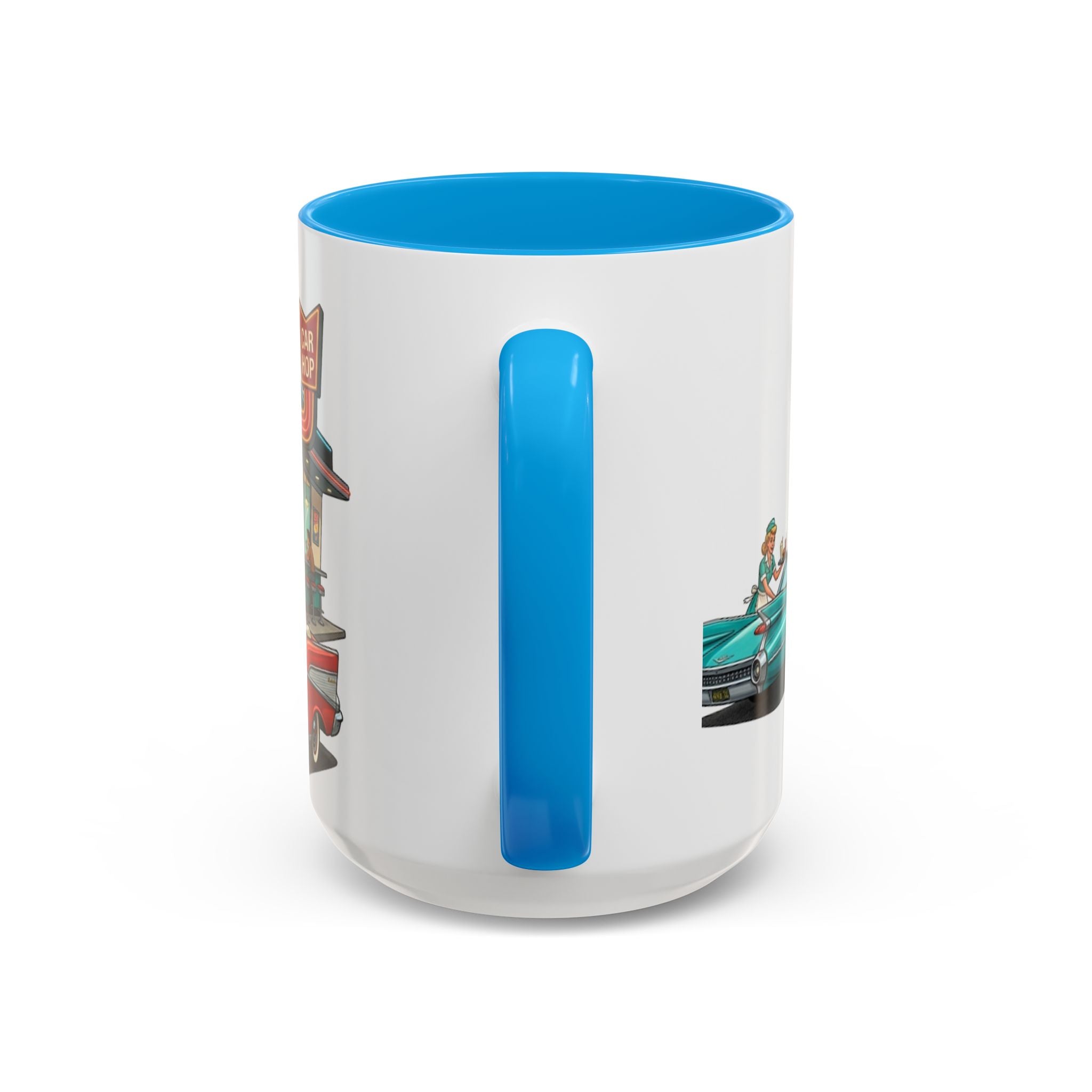 1950s Diner Scene Mug | Retro Car Hop Coffee Cup