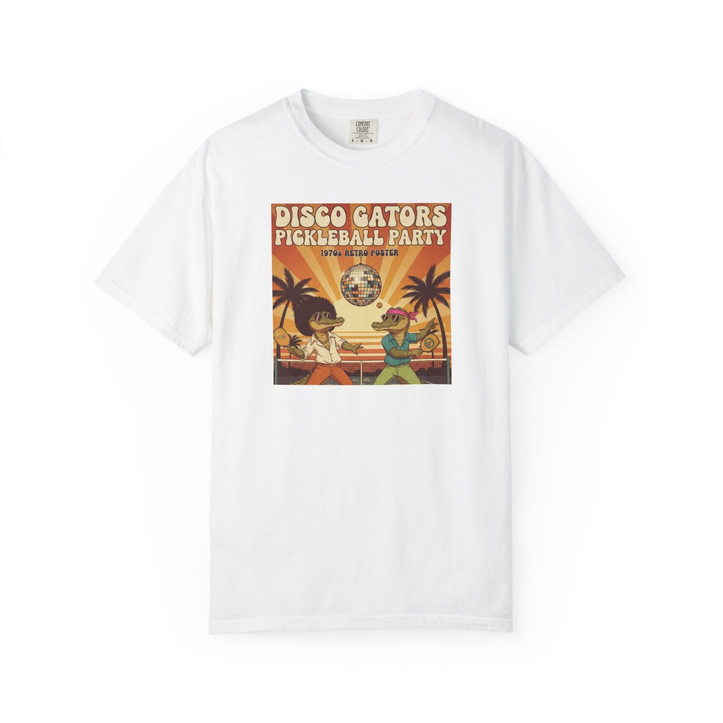 Disco Gators Pickleball Party T-shirt | Retro Beach Players, Let's Get Picklin'