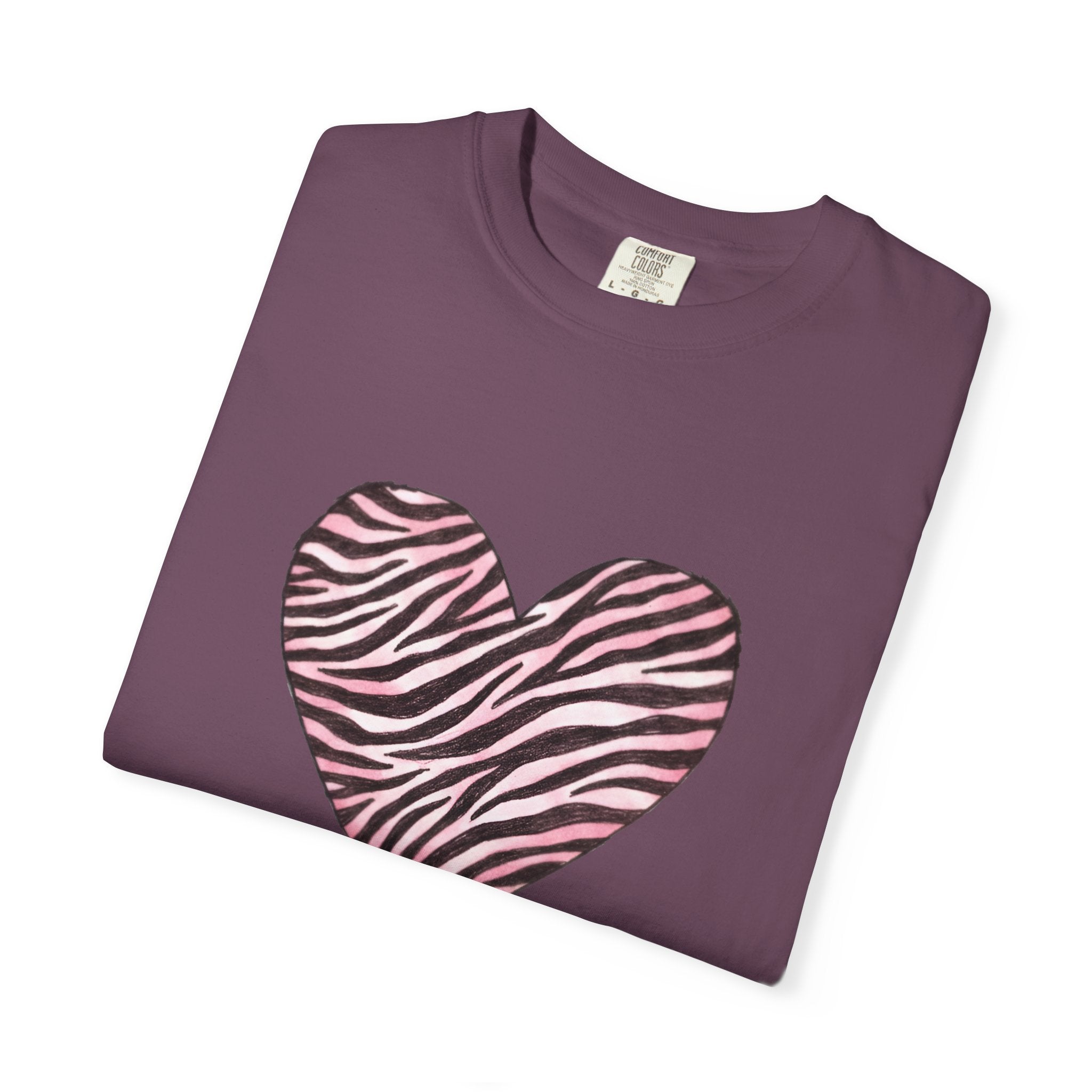 Pink Heart Zebra T-shirt | Romantic Zebra Heart Design