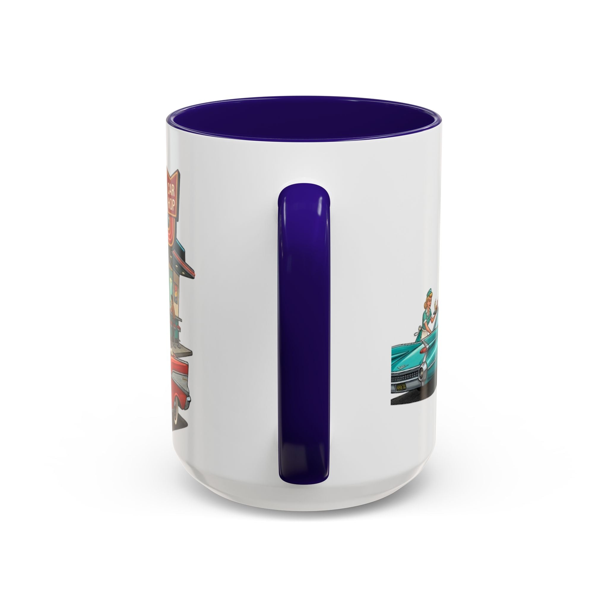 1950s Diner Scene Mug | Retro Car Hop Coffee Cup