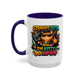 Straight Outta Meow The Kitty 90s Hip Hop Mug | Color Accent