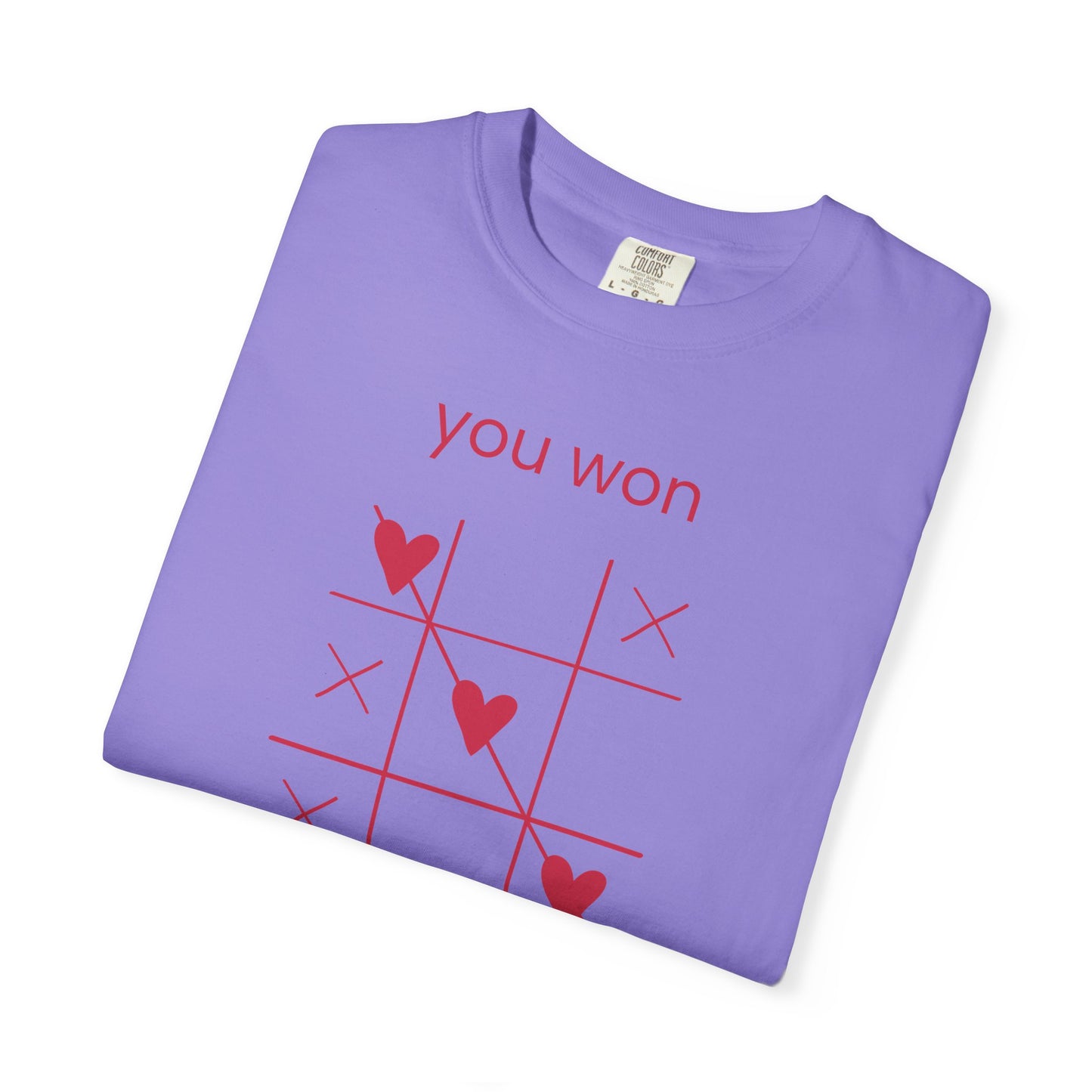 You Won My Heart tic tac toe T-shirt | Valentine heart game tee