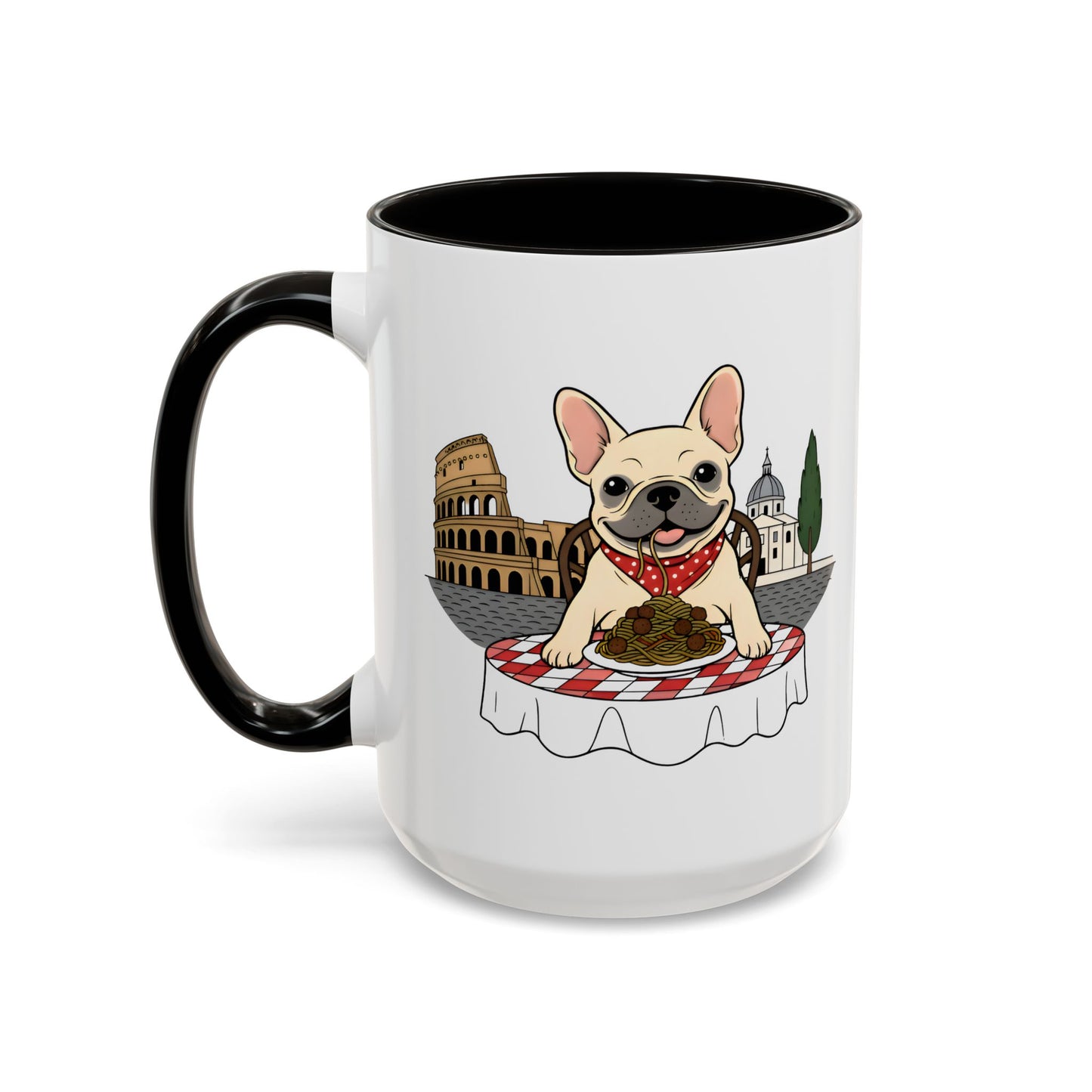 French Bulldog Pasta in Rome Mug | Ceramic Coffee Cup