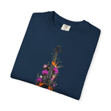 Floral Violin T-shirt | Botanical Music Instrument Tee