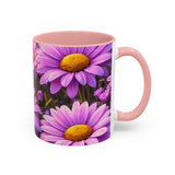Purple Daisy Floral Mug | Accent Coffee Mug 11oz 15oz