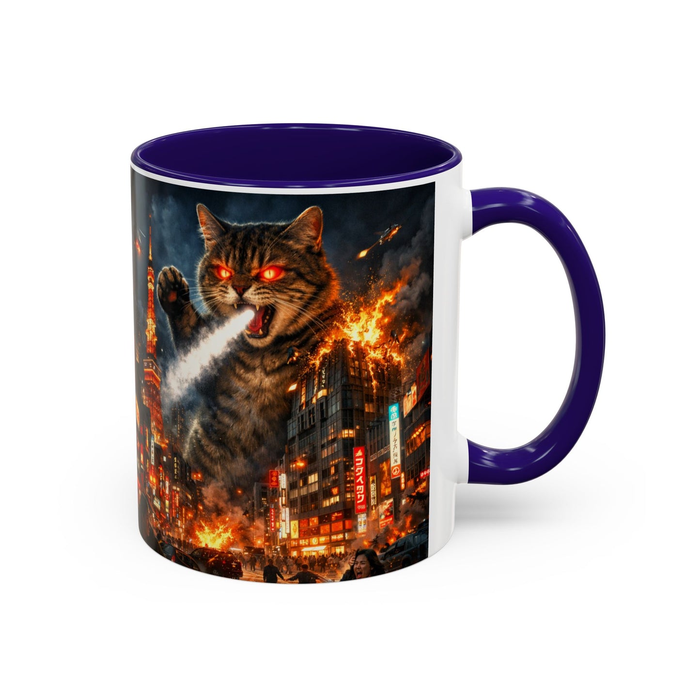 Catzilla Tokyo Cityscape Mug | Color Interior 11oz 15oz