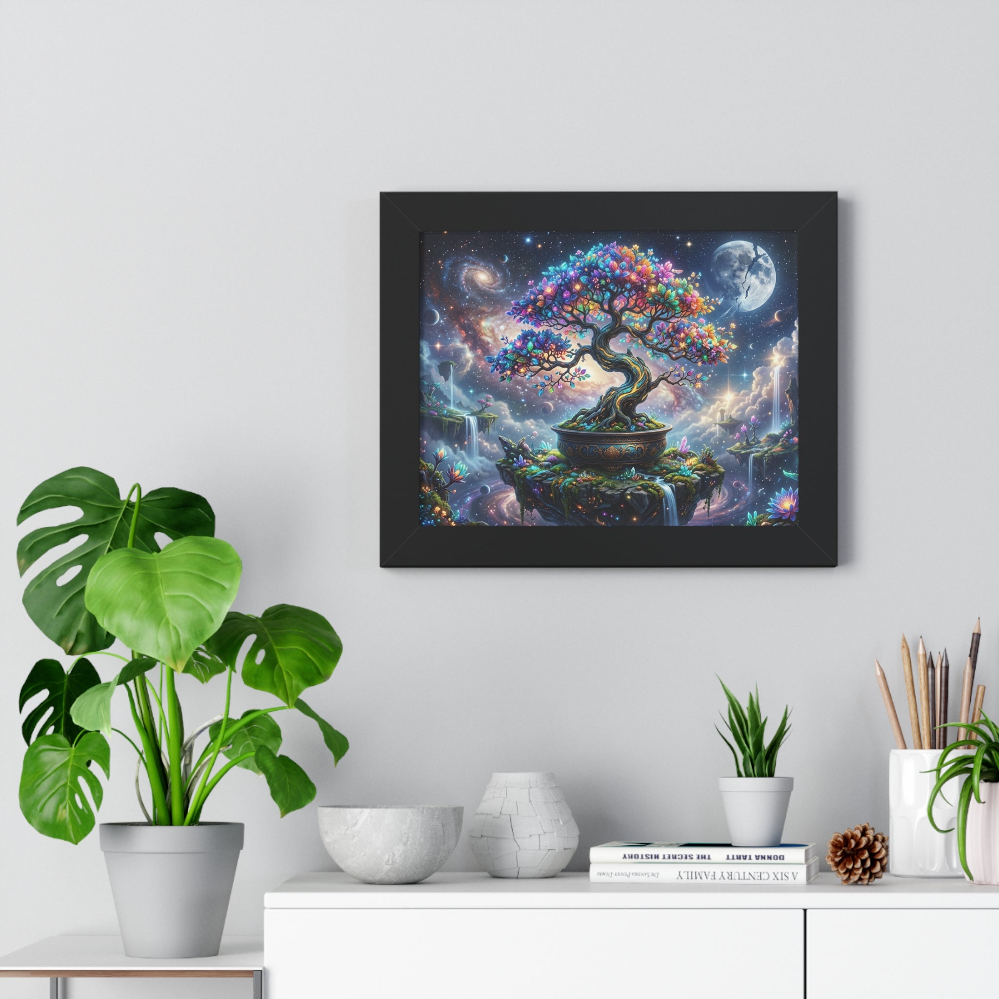 Cosmic Genesis Bonsai - Giclée Art Print on Canvas