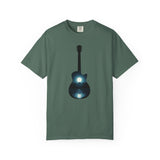 Moonlit Acoustic Guitar T-Shirt | Night Sky Guitar Silhouette