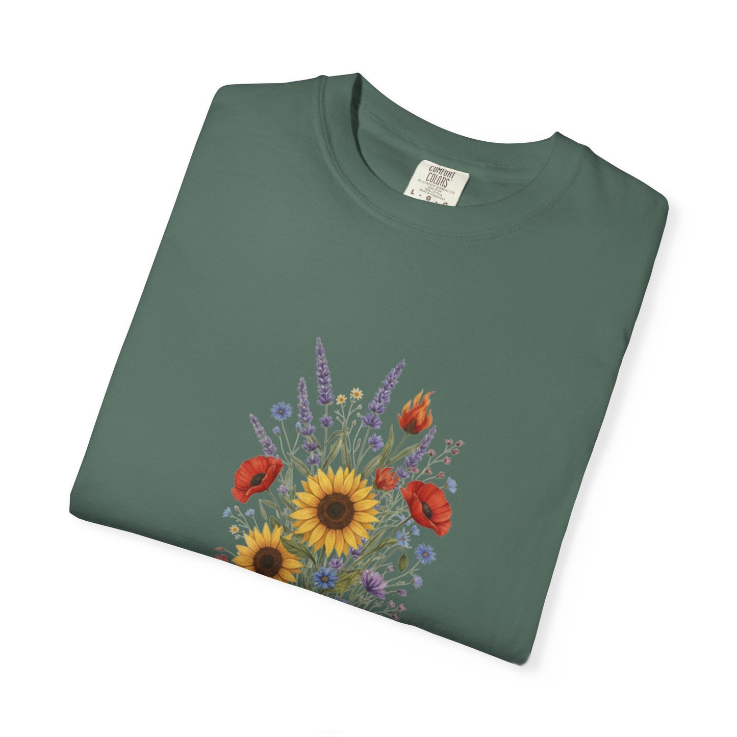 Sunflower and Wildflower Bouquet T-Shirt | Floral Botanical Garden Tee
