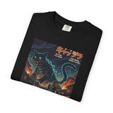 Giant Neon Cat Rampage T-Shirt | Retro City Kaiju Artwork