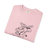 Skateboarding Moose T-shirt | Skateboard Cartoon Graphic Tee