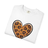 Leopard Print Heart T-shirt | Animal Print Heart Tee