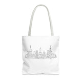 Chicago line art, City Skyline Tote Bag | Urban Skyline Illustration