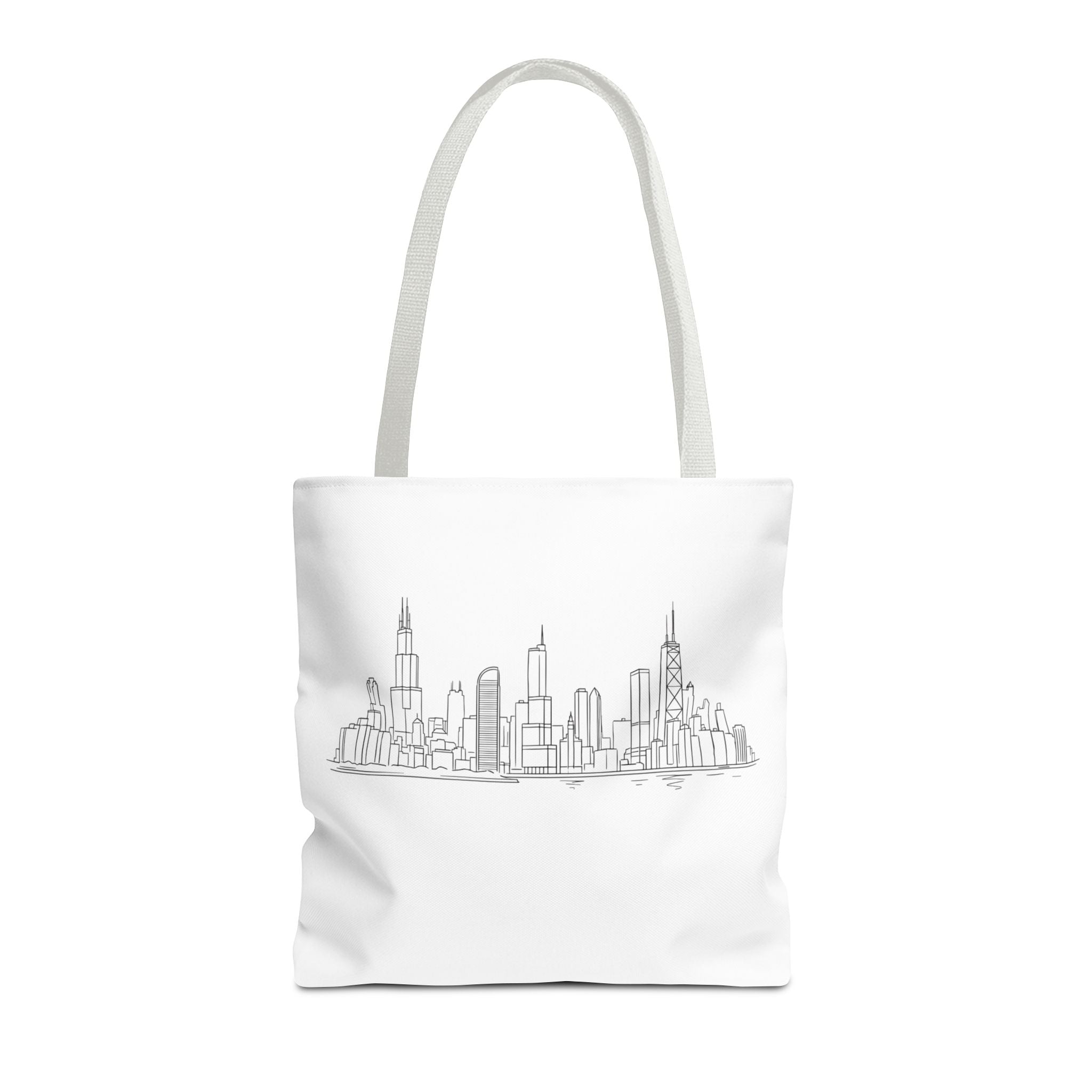 Chicago line art, City Skyline Tote Bag | Urban Skyline Illustration
