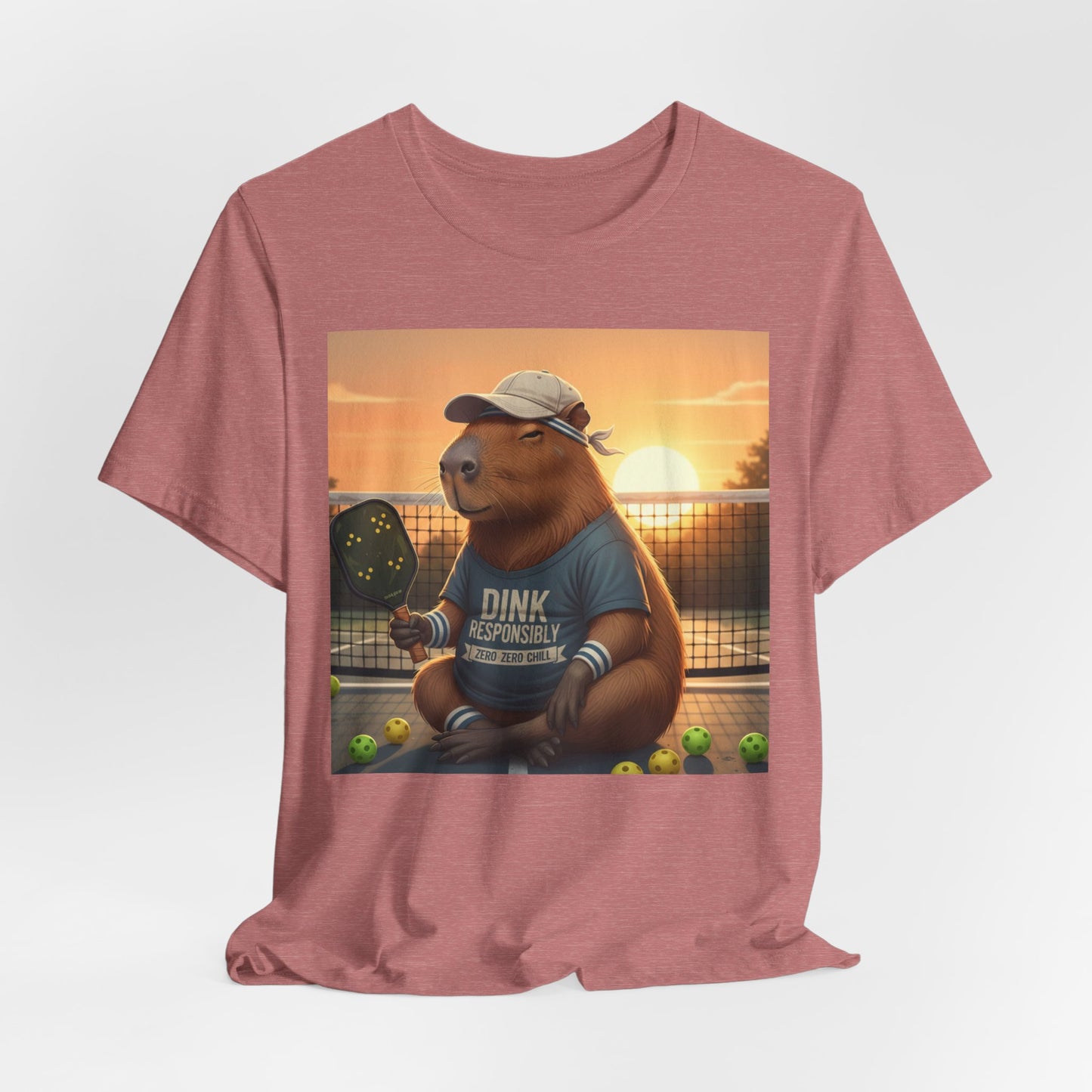 Dink Responsibly Pickleball Capybara Tee | Funny Animal Sports Art