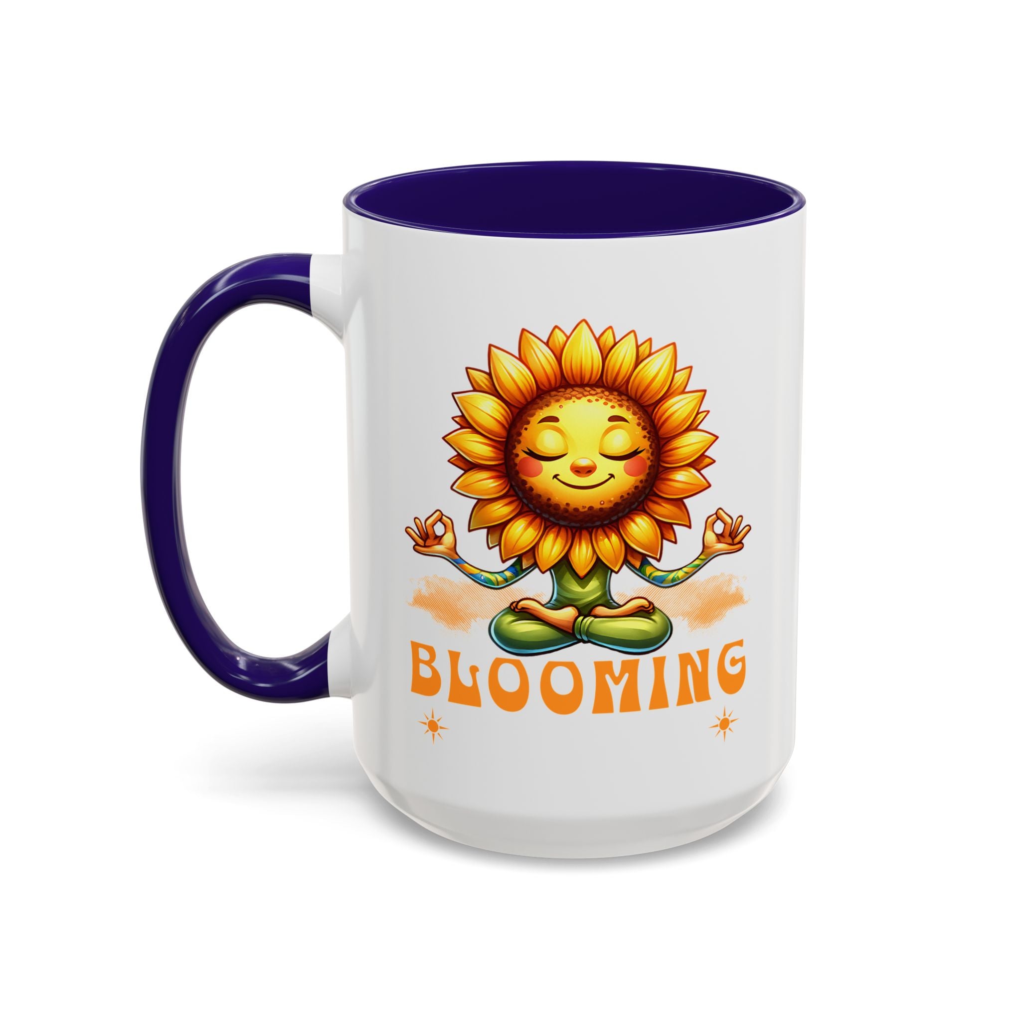 Blooming Sunflower Mug | Yoga Meditating Sunflower Ceramic Mug