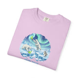Arctic Rally Polar Bears Playing Pickleball T-Shirt | Northern Lights Illustration