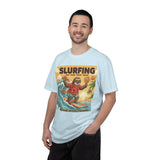 Slurfing Surfing Sloth T-Shirt | Retro Beach Wave Illustration