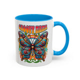 Groovy Mama Butterfly Mug | Retro Psychedelic Floral Design