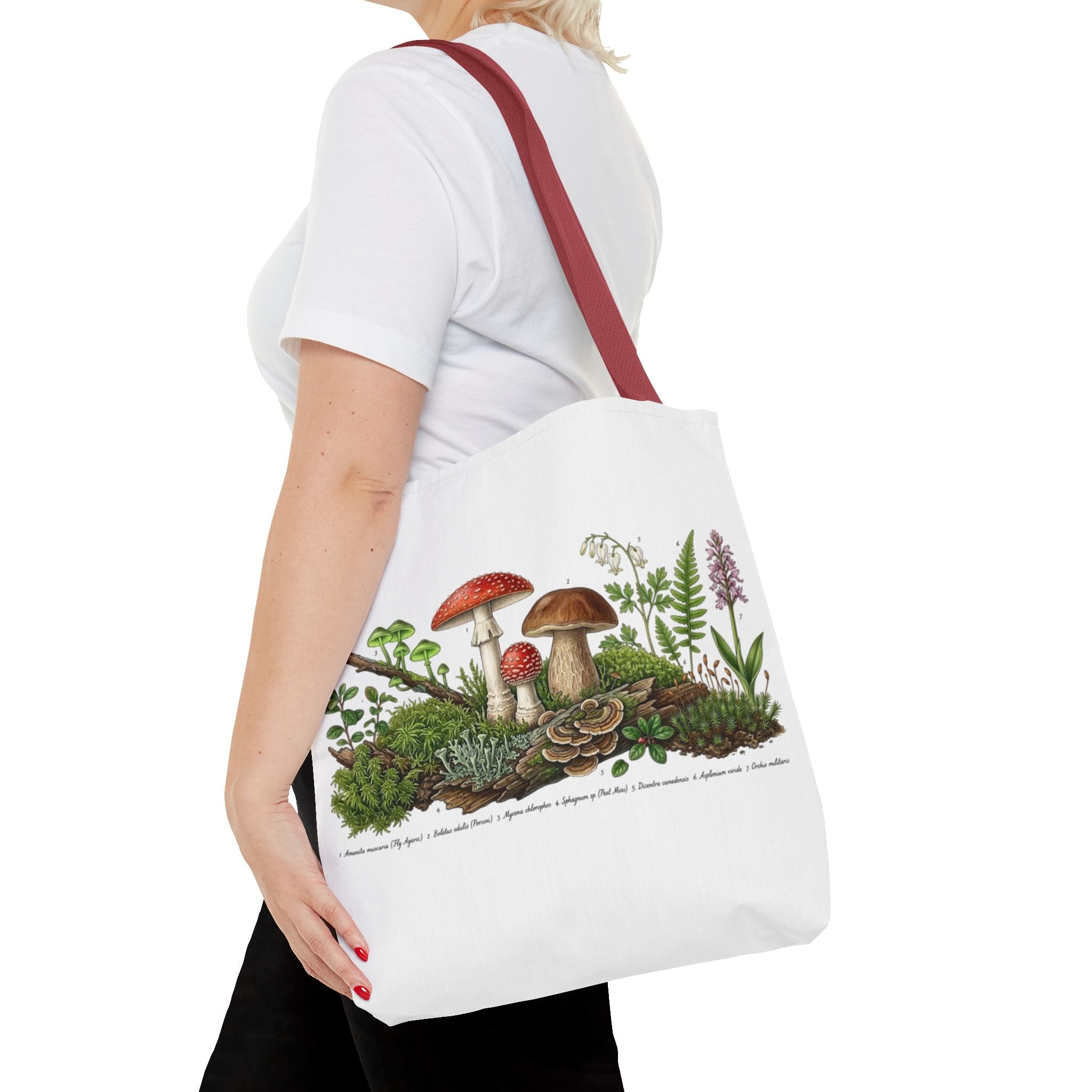 Vintage Mushroom Wildflower Specimen Study Tote Bag