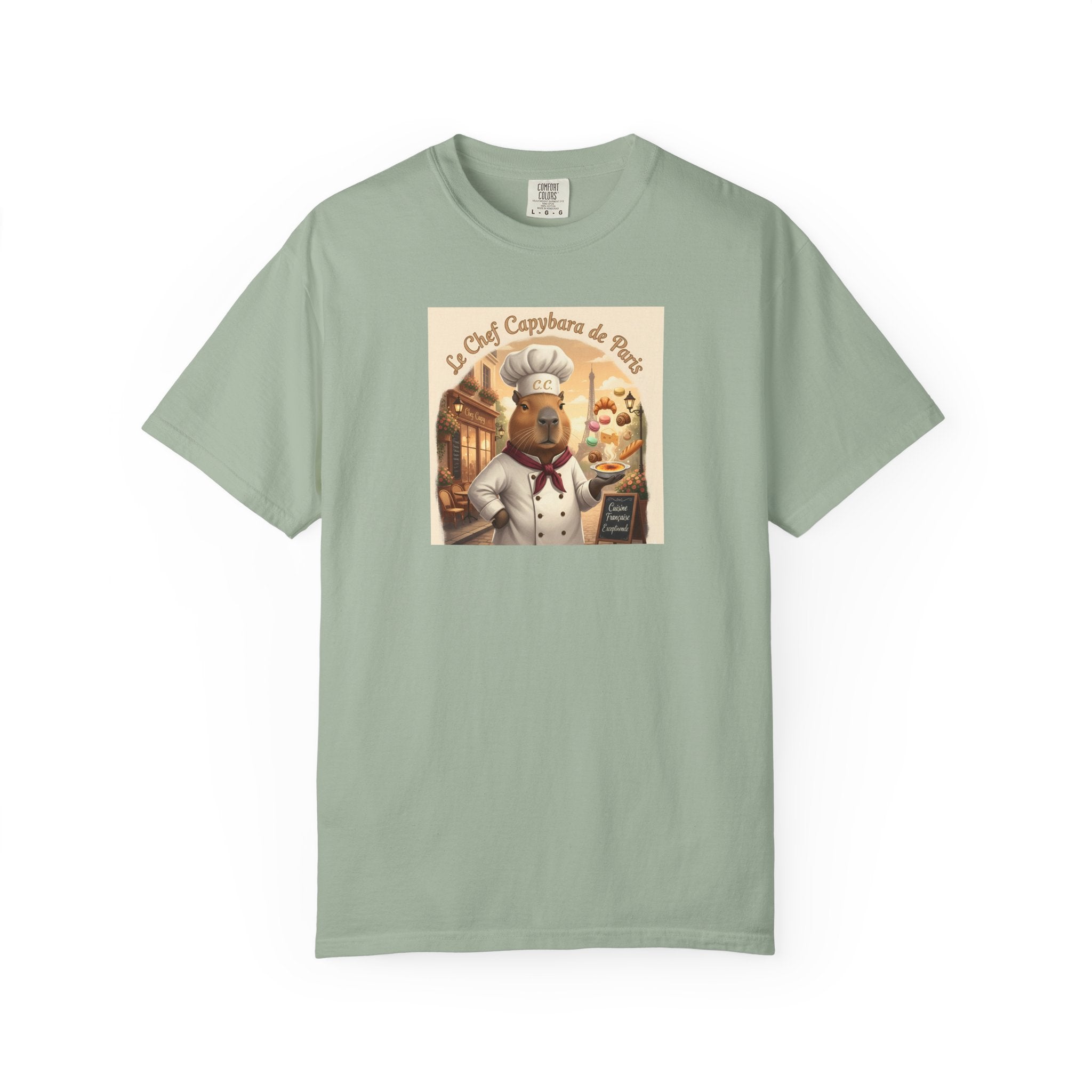 Vintage French Pâtissier Capybara Chef T-shirt | Bakery Illustration