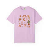 Boho Icons Mosaic T-Shirt | Crescent Moon Cactus Rainbows