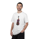 Floral Violin T-shirt | Botanical Music Instrument Tee