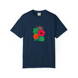 Tropical Hibiscus Floral Tee | Monstera Leaves, Bird of Paradise
