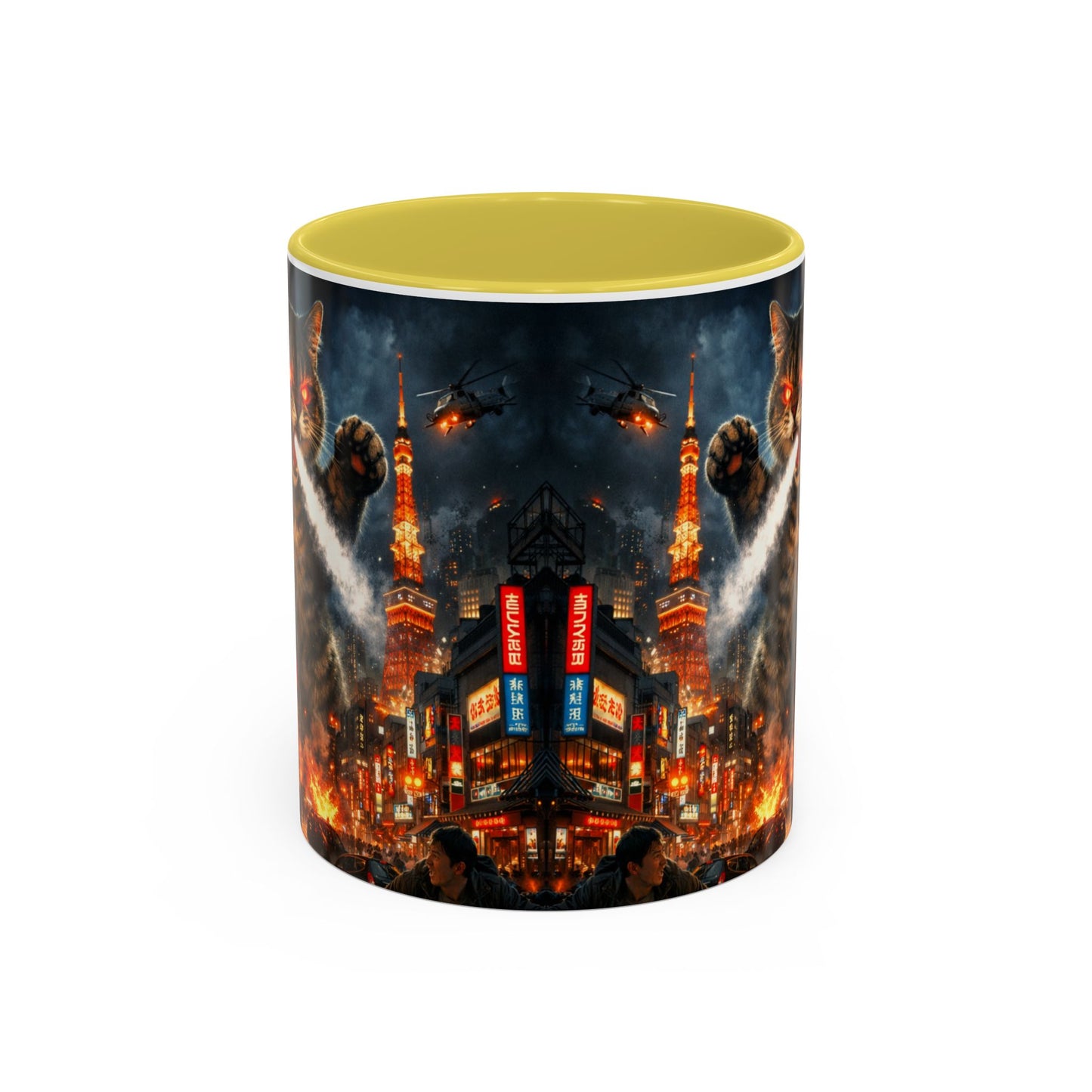 Catzilla Tokyo Cityscape Mug | Color Interior 11oz 15oz