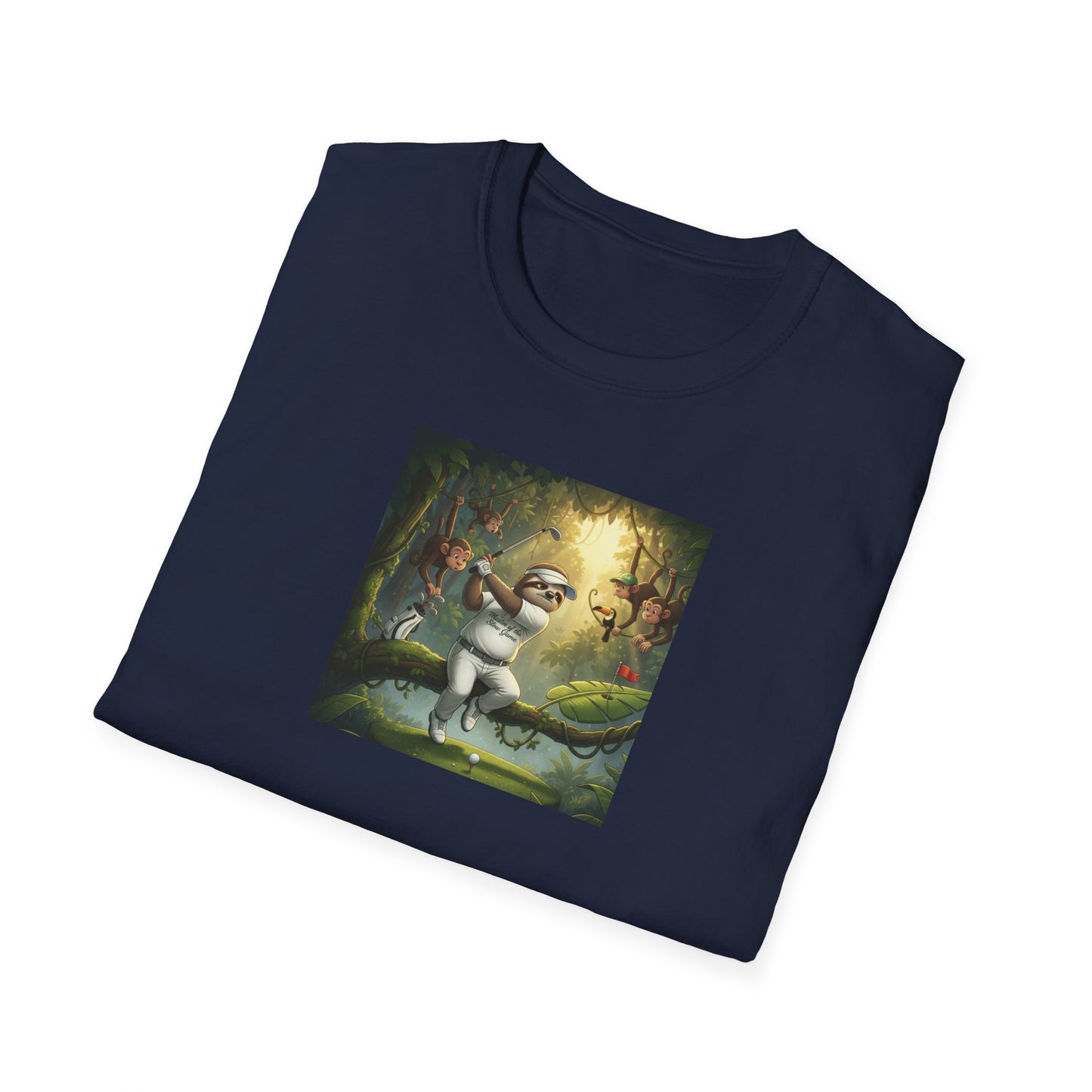 Slow Living Sloth Golfer T-Shirt | Zen Sportswear Tropical Golf Silas