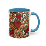 Vintage Cherry Strawberry Pattern Accent Mug | 11oz 15oz