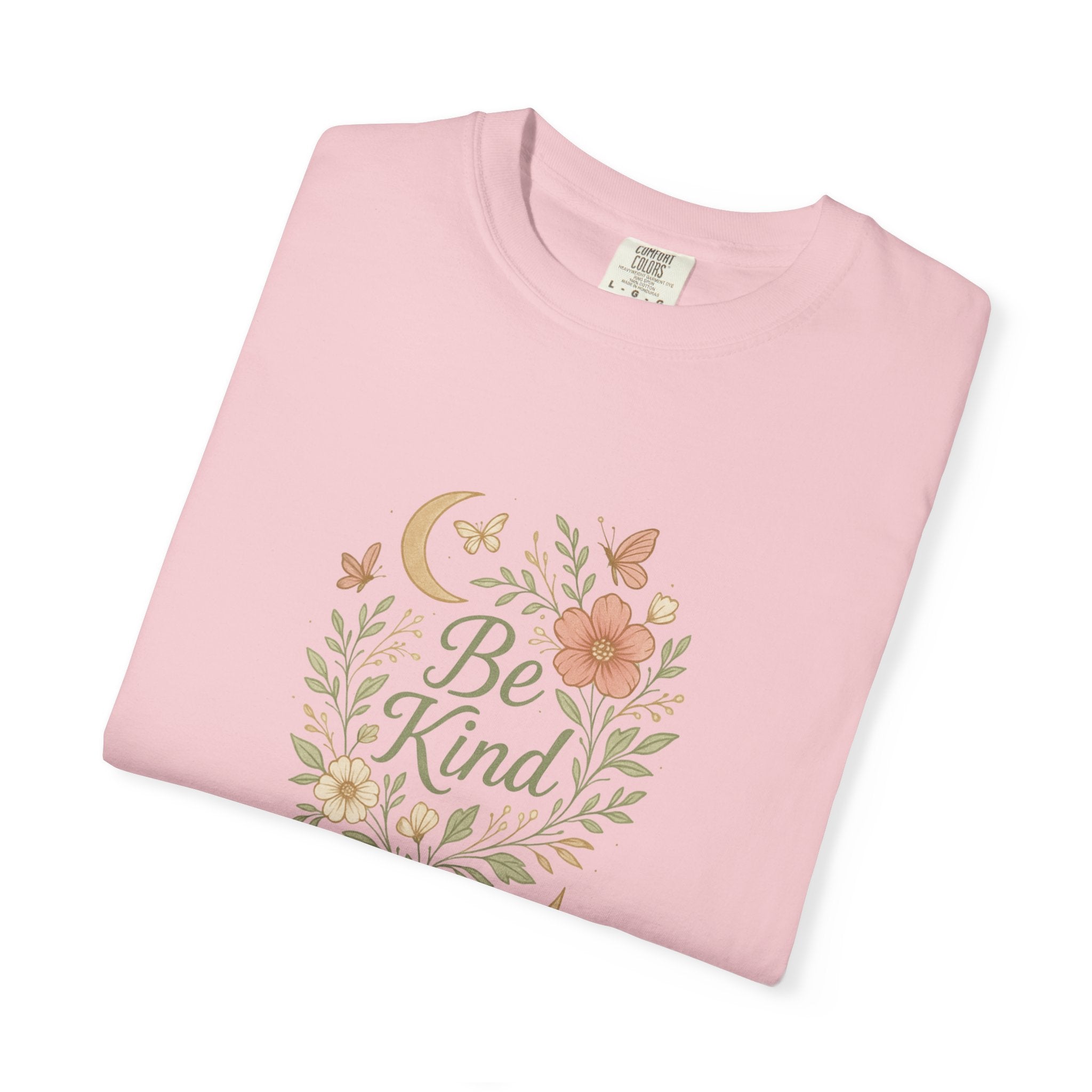 Be Kind Floral Wreath T-Shirt | Positive Quote, Boho Botanical Design