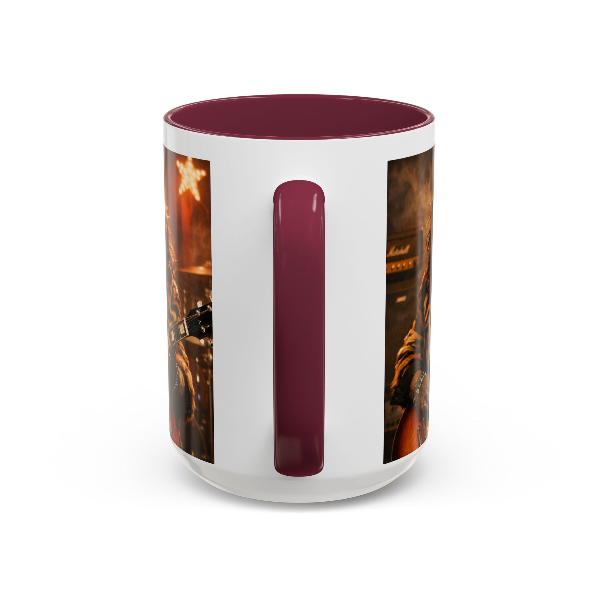 Rockstar Capybara with Guitar Mug | Color Accent Coffee Cup 11oz 15oz